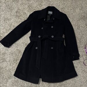 Rothschild Classic Black Wool Pea Coat for Kids